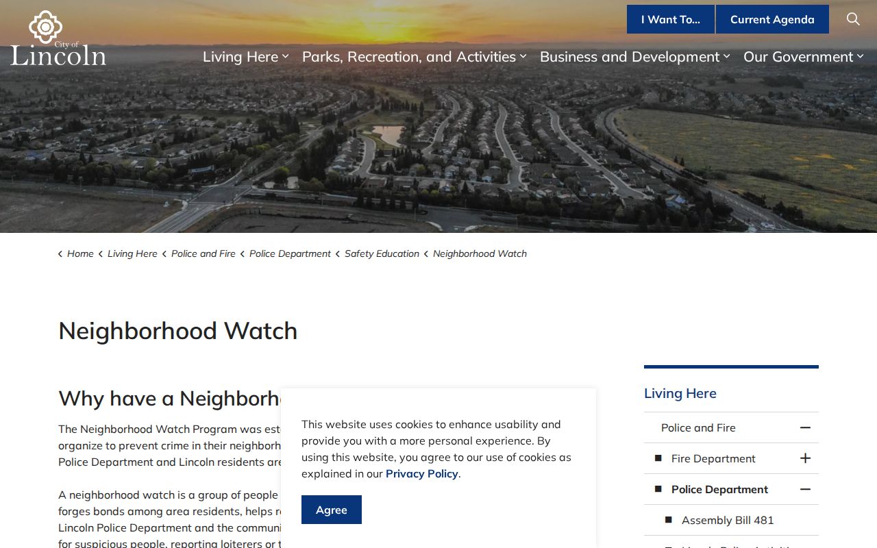 Lincoln neighbors and Neighborhood Watch program